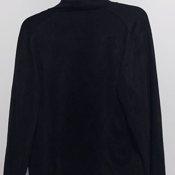 Kori America Women's Black Faux Suede Asymmetrical Zip Jacket Size Large NWT - Picture 8 of 10